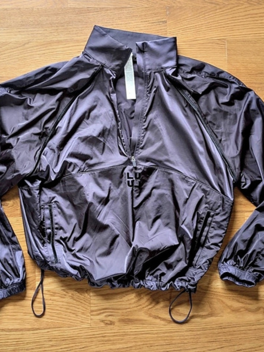 Lululemon Black Stretch Satin Pullover Jacket Size XS NWOT